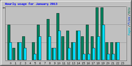 Hourly usage for January 2013